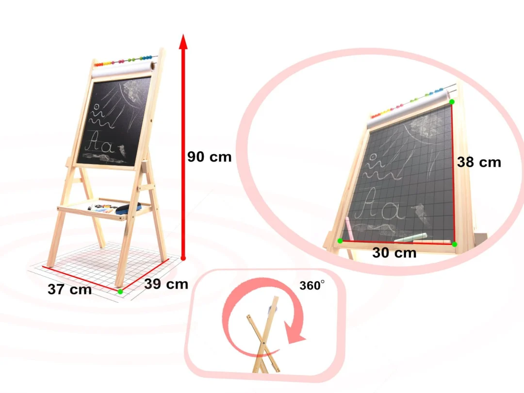 Kx6489 Tablica Magnetyczna Kredowa + Papier Liczydło 90cm 3