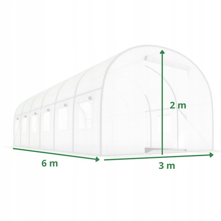 Vrtni Plastenik 3x6m (18m2) Bijeli 12