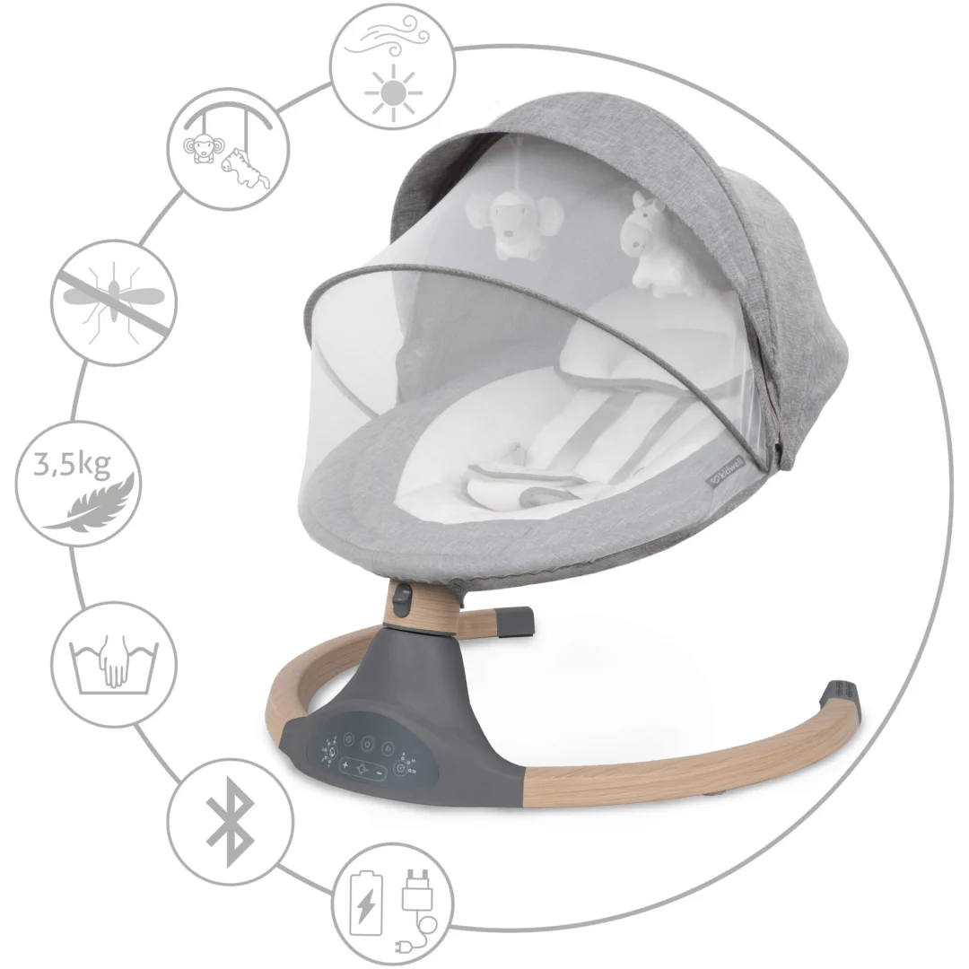 Kidwell Luxi Električna Ljuljačka 2u1 Svijetlo Siva 5