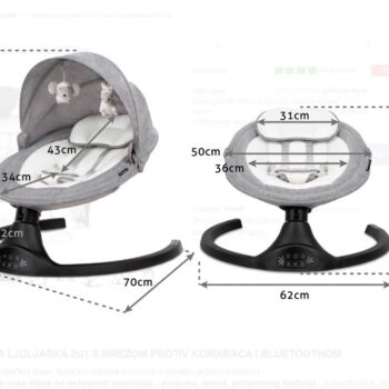 Kidwell Luxi Električna Ljuljačka 2u1 Tamno Siva 6