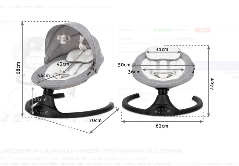 Kidwell Luxi Električna Ljuljačka 2u1 Tamno Siva 6