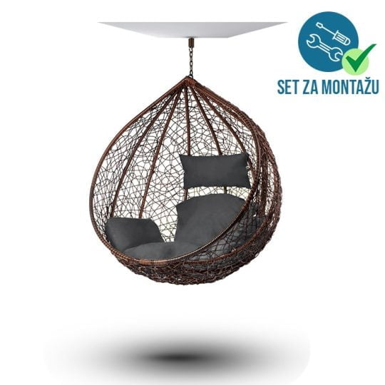 Viseća Fotelja Hanging Cocoon Udobno Smeđa