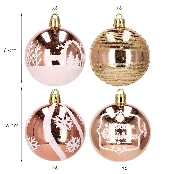Božićni Set Kuglica Rosegold 24 2