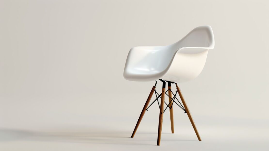 White Chair On White Background Uhd Wallpaper