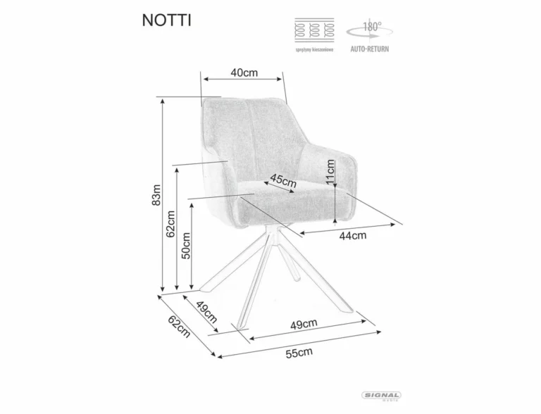 Stolica Notti Brego Grey 4