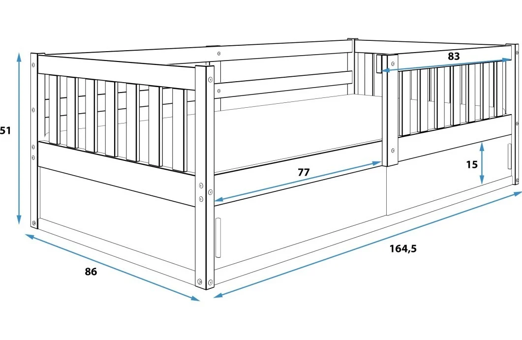 Dječji Krevet Smart 160x80cm White 1