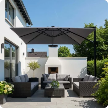 Vrtni Suncobran 420cm Plonos Grey 3