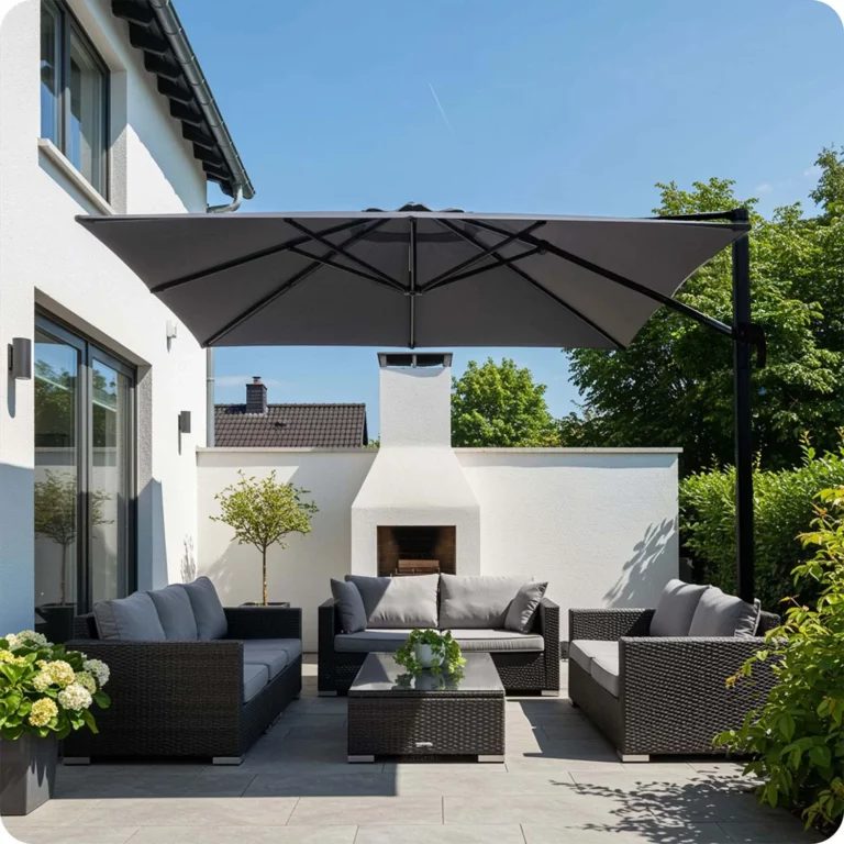 Vrtni Suncobran 420cm Plonos Grey 3