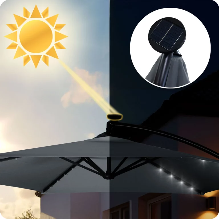 Vrtni Suncobran S Rasvjetom 350cm Plonos 12
