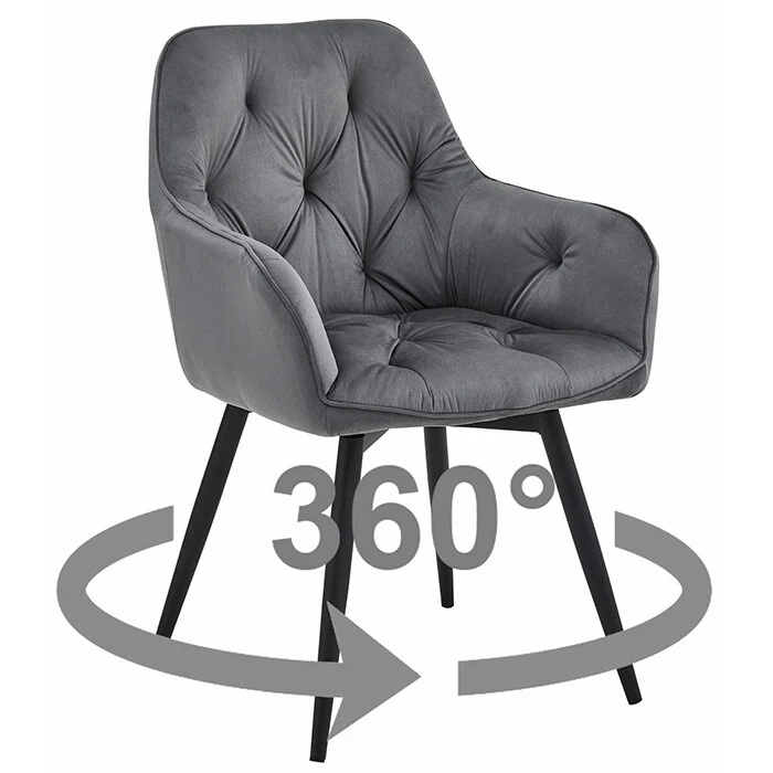 Stolica Jork 360 Dark Grey