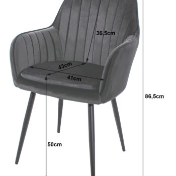 Stolica Lugo Velvet Grey 4