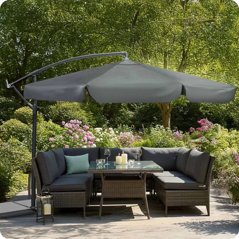 Vrtni Suncobran 6 Segmenata 350 Cm S Navlakom Plonos Pl 881 Grey 9