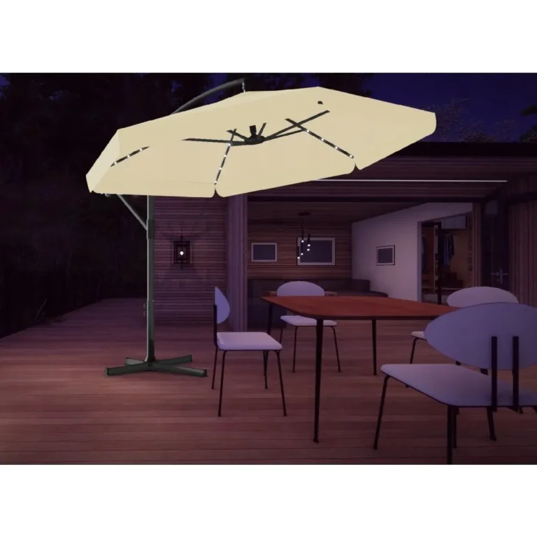 Vrtni Suncobran S Rasvjetom 300cm Beige 1