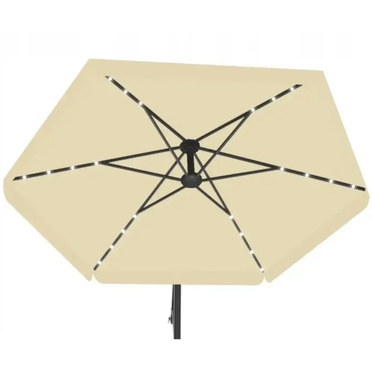 Vrtni Suncobran S Rasvjetom 300cm Beige 6