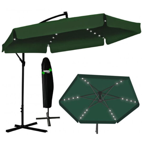 Vrtni Suncobran S Rasvjetom 300cm Green