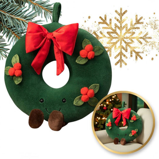 Božićni Jastuk Baršunasti Vijenac 45cm