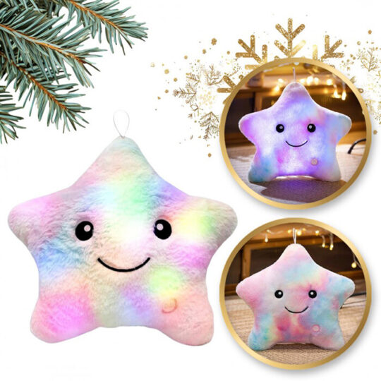 Božićni Jastuk Zvijezda Pinky Led 40x35cm