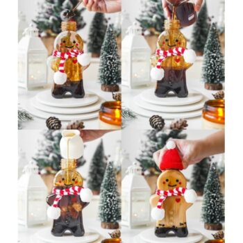 Dekorativna Boca 350ml U Obliku Medenjaka Sa šalom I šeširom 17cm 5