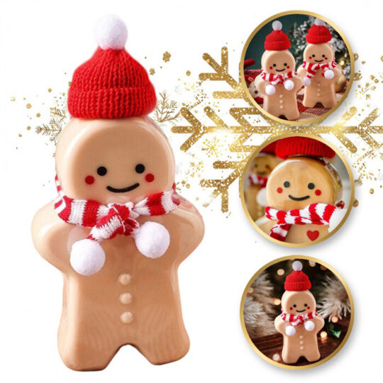 Dekorativna Boca 350ml U Obliku Medenjaka Sa šalom I šeširom 17cm