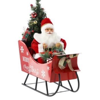 Led Djed Božićnjak U Saonicama S Melodijama 60cm 1