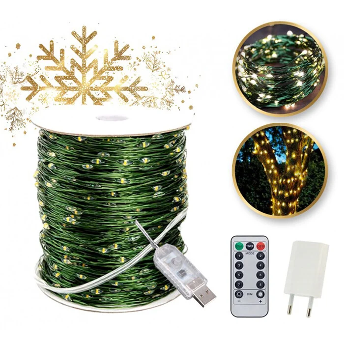 Vanjske Božićne Lampice 1000 Led 100m Toplo Bijela