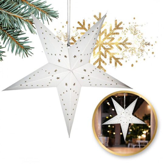 Velika Božićna Zvijezda White 45cm Wg06