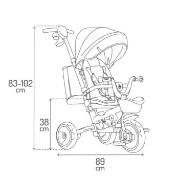 Dječji Tricikl Momi Ivi Beige 4u1 13