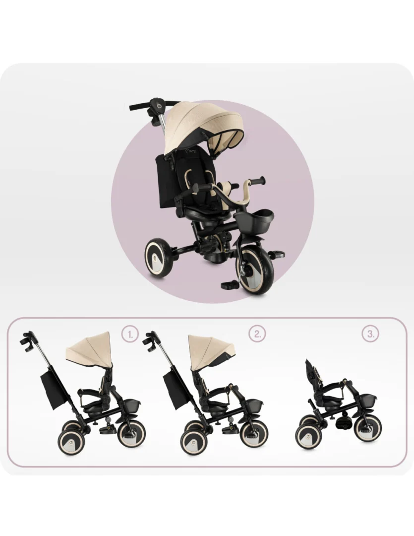 Dječji Tricikl Momi Ivi Beige 4u1 8