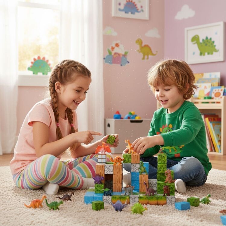 Set Magnetnih Kocki 114kom Dino Play 1