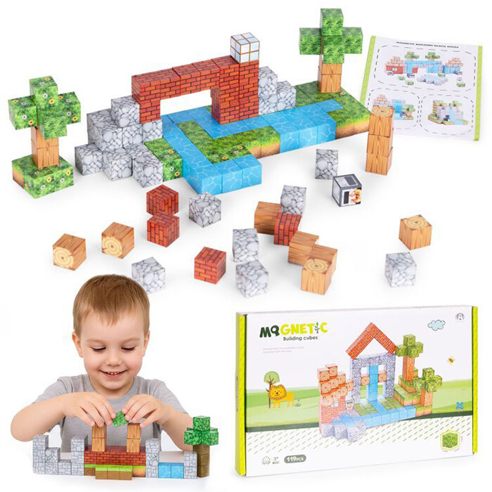 Set Magnetnih Kocki 119kom Construction