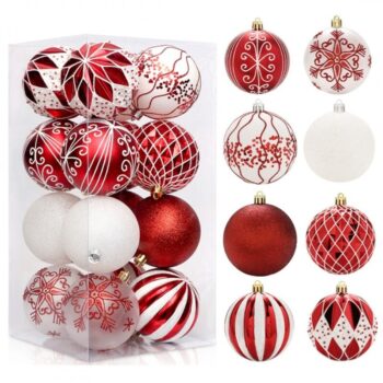 Božićne Kuglice Za Bor Set Od 16 Komada (crvene) 1
