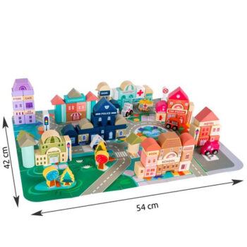 Dječje Drvene Kocke City 115pcs 2