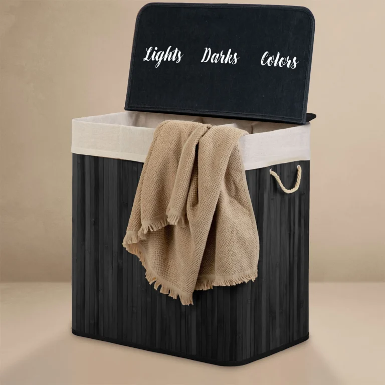 Košara Za Rublje Od Bambusa S Poklopcem 150 L Massido Black 4