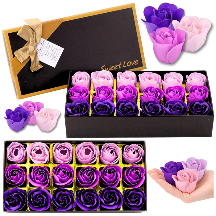 Premium Rose Box Purple Pink Valentine