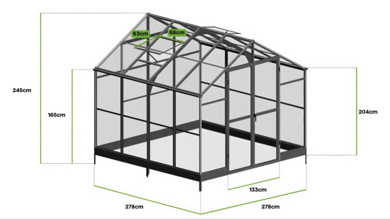 Premium Staklenik Polikarbonatni 278x278cm Crni Cultivo 6