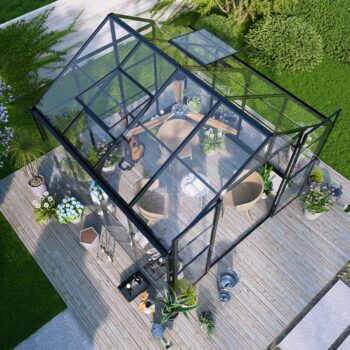 Premium Staklenik Polikarbonatni 278x278cm Crni Cultivo 7