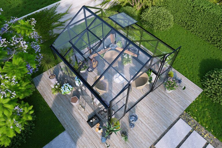 Premium Staklenik Polikarbonatni 278x278cm Crni Cultivo 7