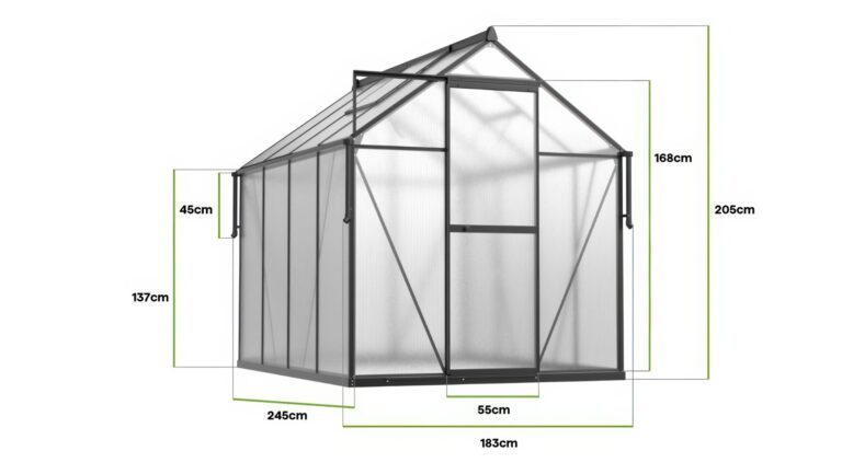 Staklenik Polikarbonatni 183x245cm Crni Cultivo 5