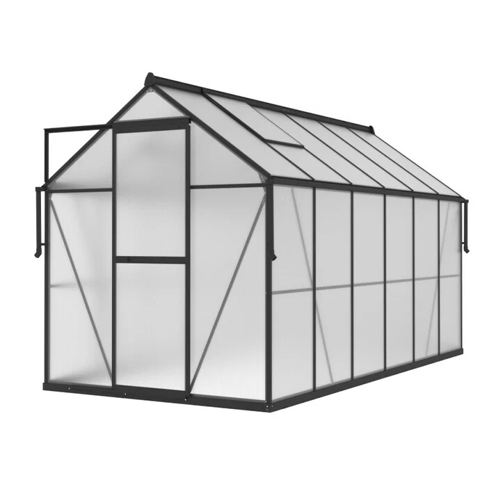 Staklenik Polikarbonatni 183x361cm Crni Cultivo