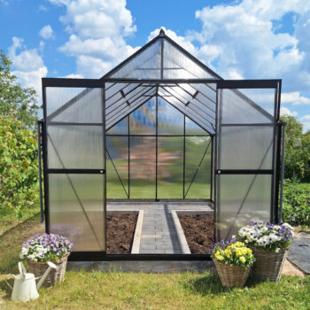 Staklenik Polikarbonatni 244x370cm Crni Cultivo 12