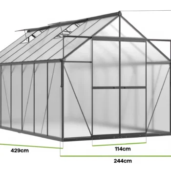 Staklenik Polikarbonatni 244x429cm Crni Cultivo 1