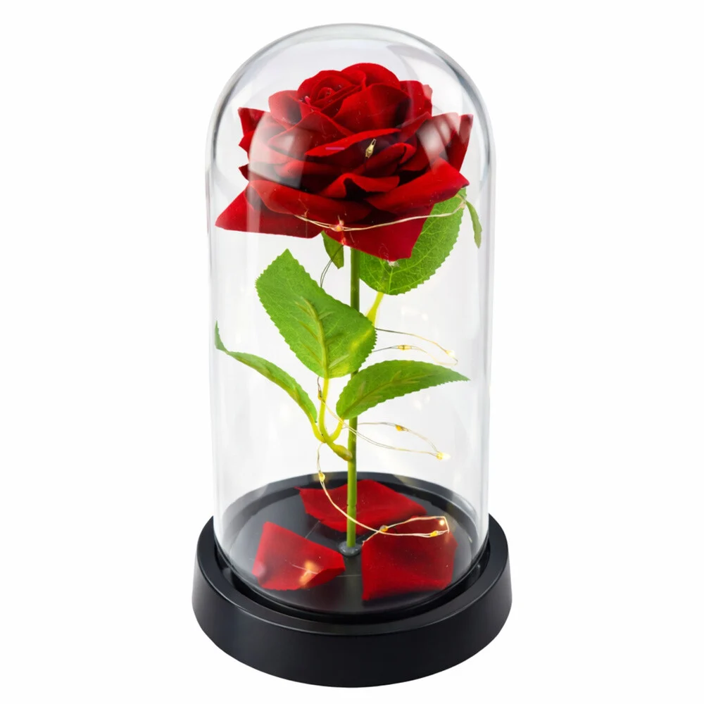 Kristalna Ruža U Kupoli S Led Rasvjetom Gift Of Love 1