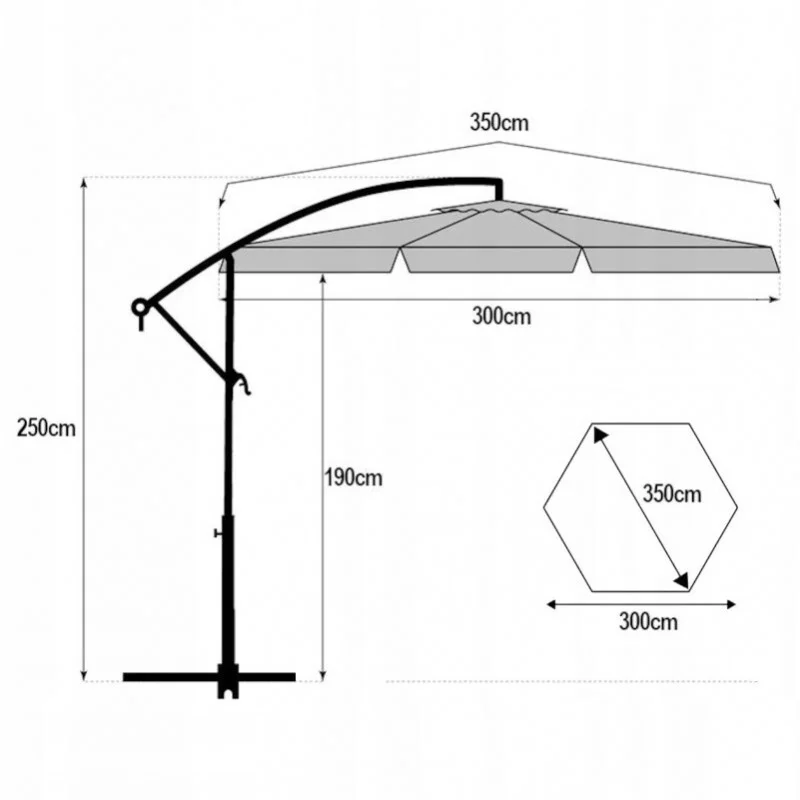 Vrtni Suncobran S Rasvjetom 350cm Plonos 4