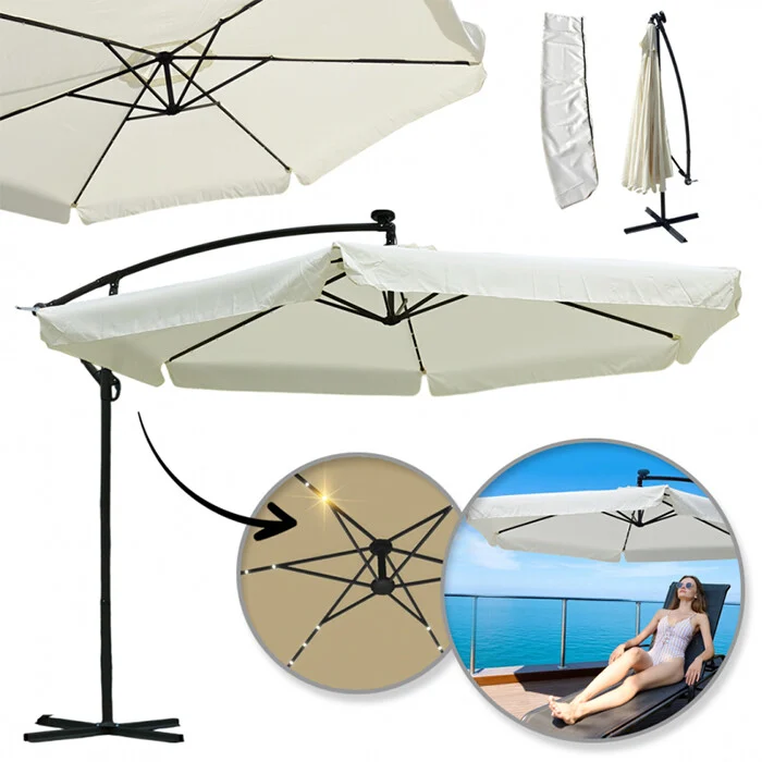 Vrtni Suncobran S Rasvjetom 350cm Plonos