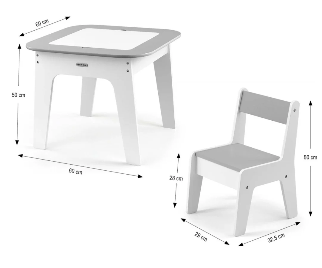 Dječji Set Stol I Stolica Olaf Grey 6