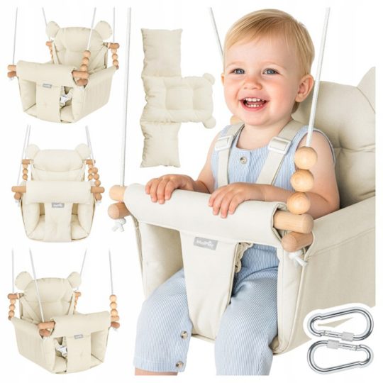 Dječja Ljuljačka 3u1 Baby Swing Beige