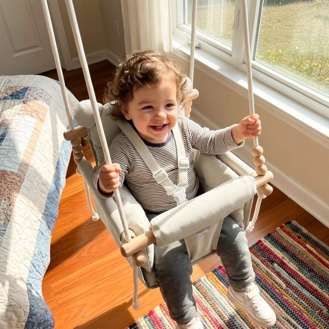 Dječja Ljuljačka 3u1 Baby Swing Beige 7