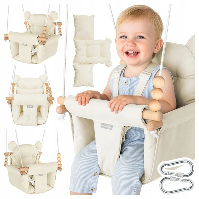 Dječja Ljuljačka 3u1 Baby Swing Beige