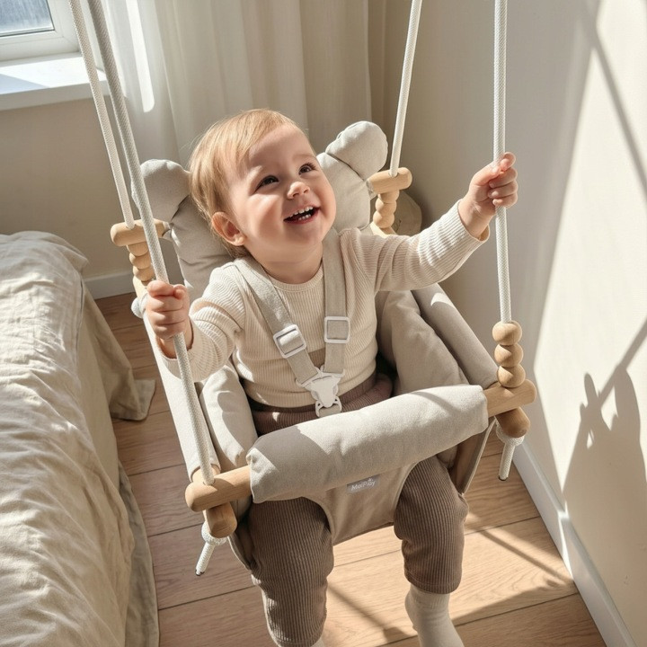 Dječja Ljuljačka 3u1 Baby Swing Grey 2