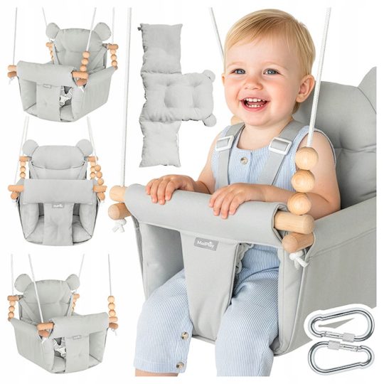 Dječja Ljuljačka 3u1 Baby Swing Grey